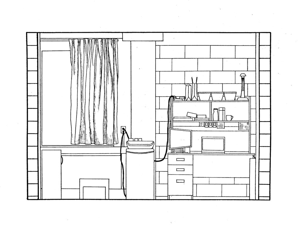 Section drawing showing my workspace